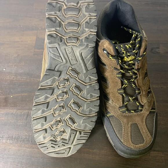 DENALI Mens Hiking Boots Leather 8.5 Trail Outdoor Brown Yellow Earth Tones Lace - Picture 7 of 12